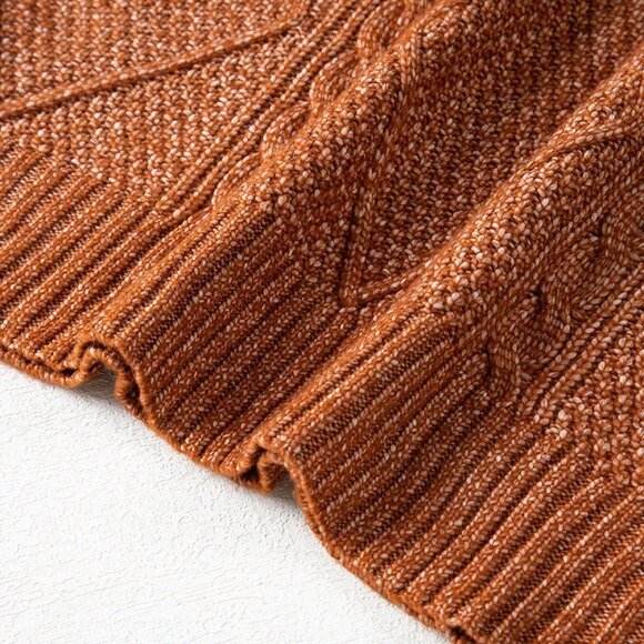 Brown Women's Casual Textured Knit Oversized Loose Fit Dress - Picture 8 of 10